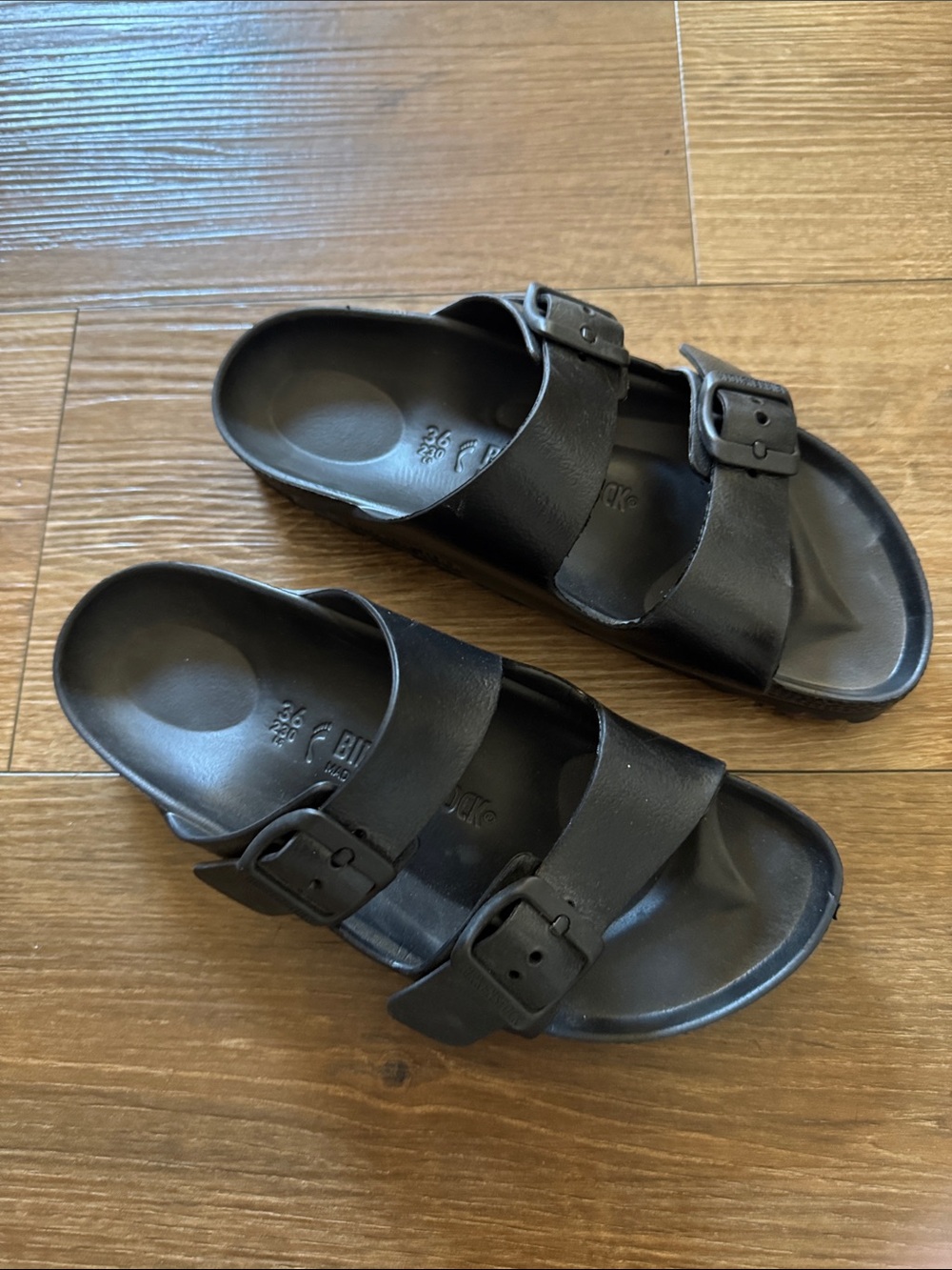 Birkenstock Black Double-Buckle Slide Sandal size 36/US 5